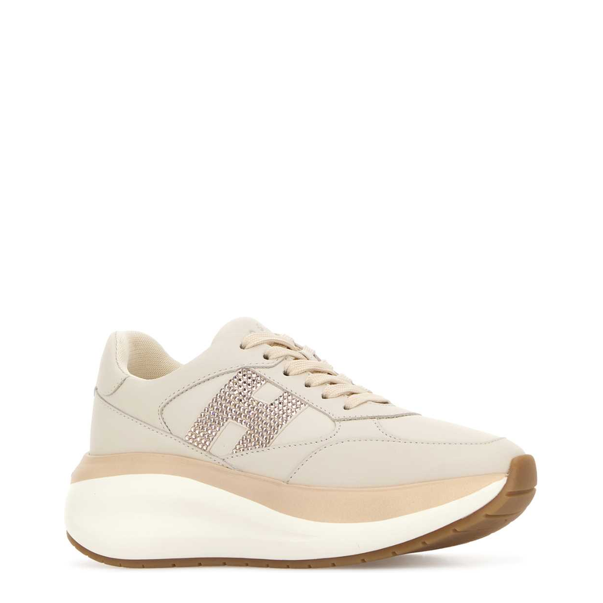 MAYFEYR - Hogan - Ivory Leather Maxi Active Sneakers - HXW7140GF40V930YBB
