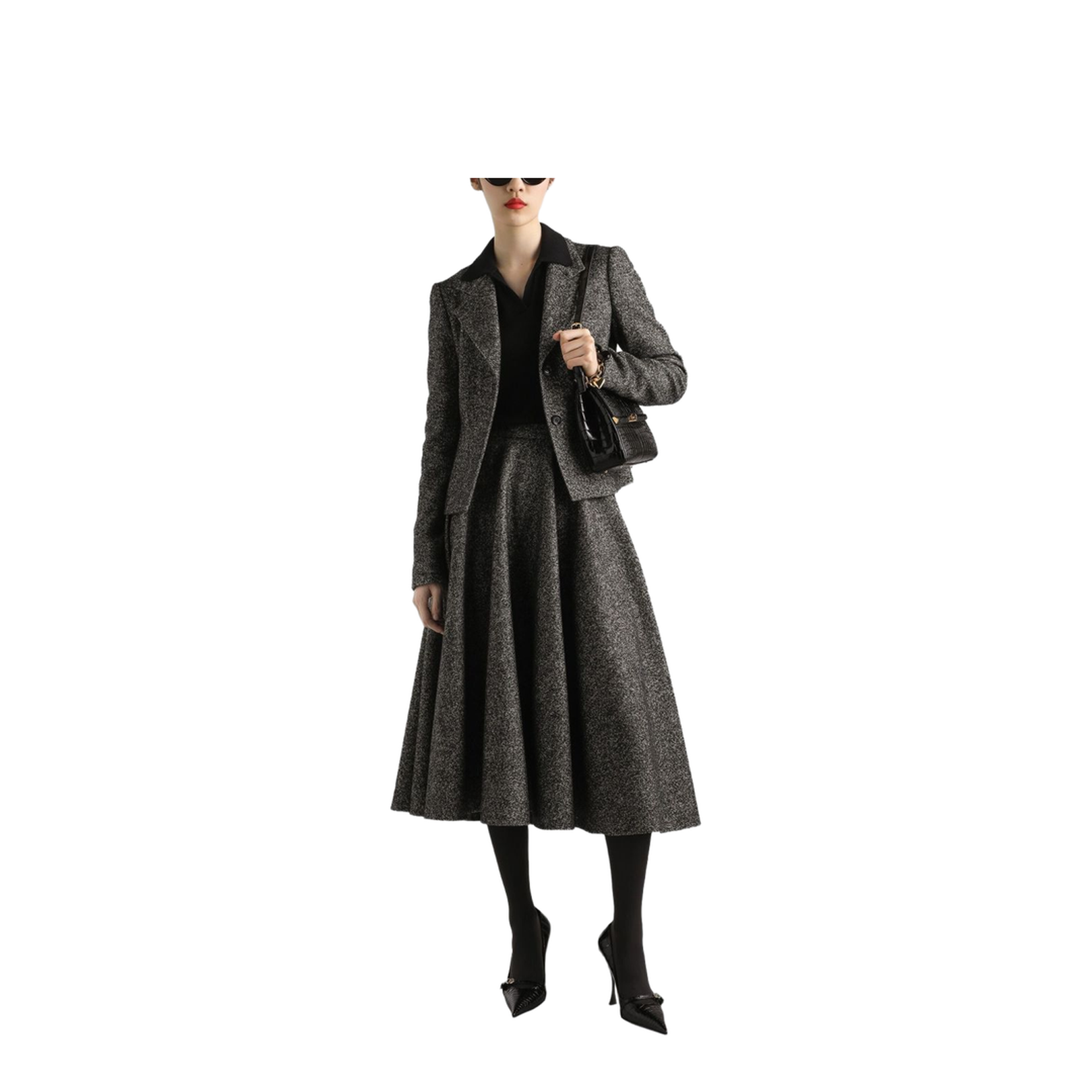 Single-breasted jacket in dotted wool blend