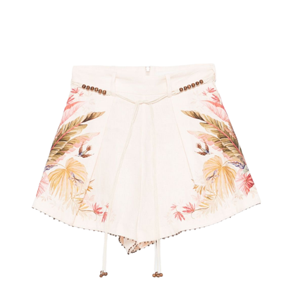 Cream Linen Shorts