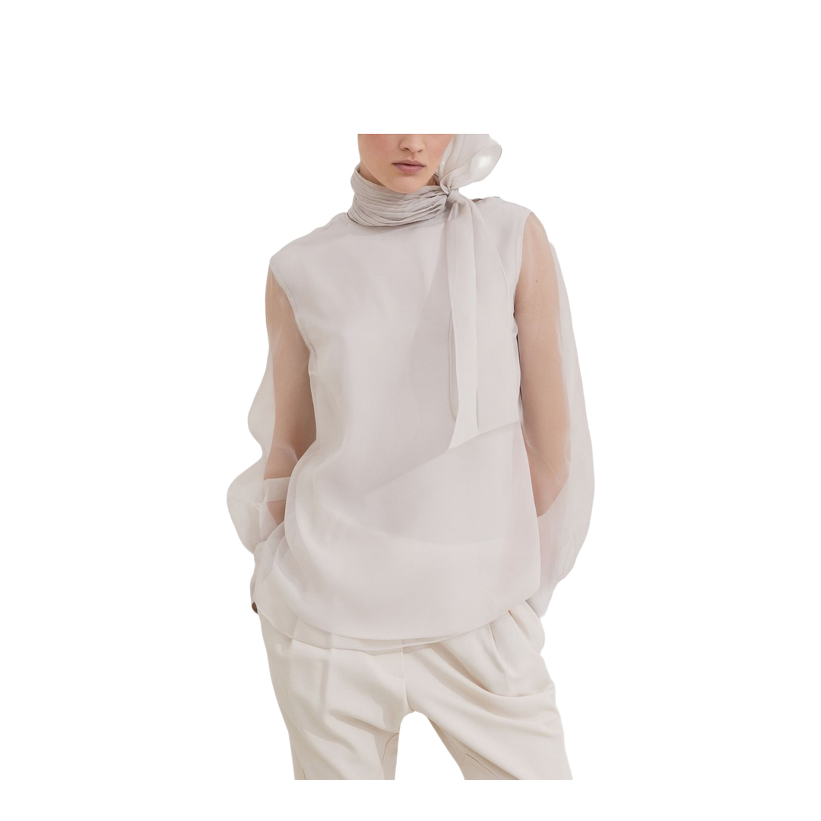 Crispy Silk Pussybow Blouse
