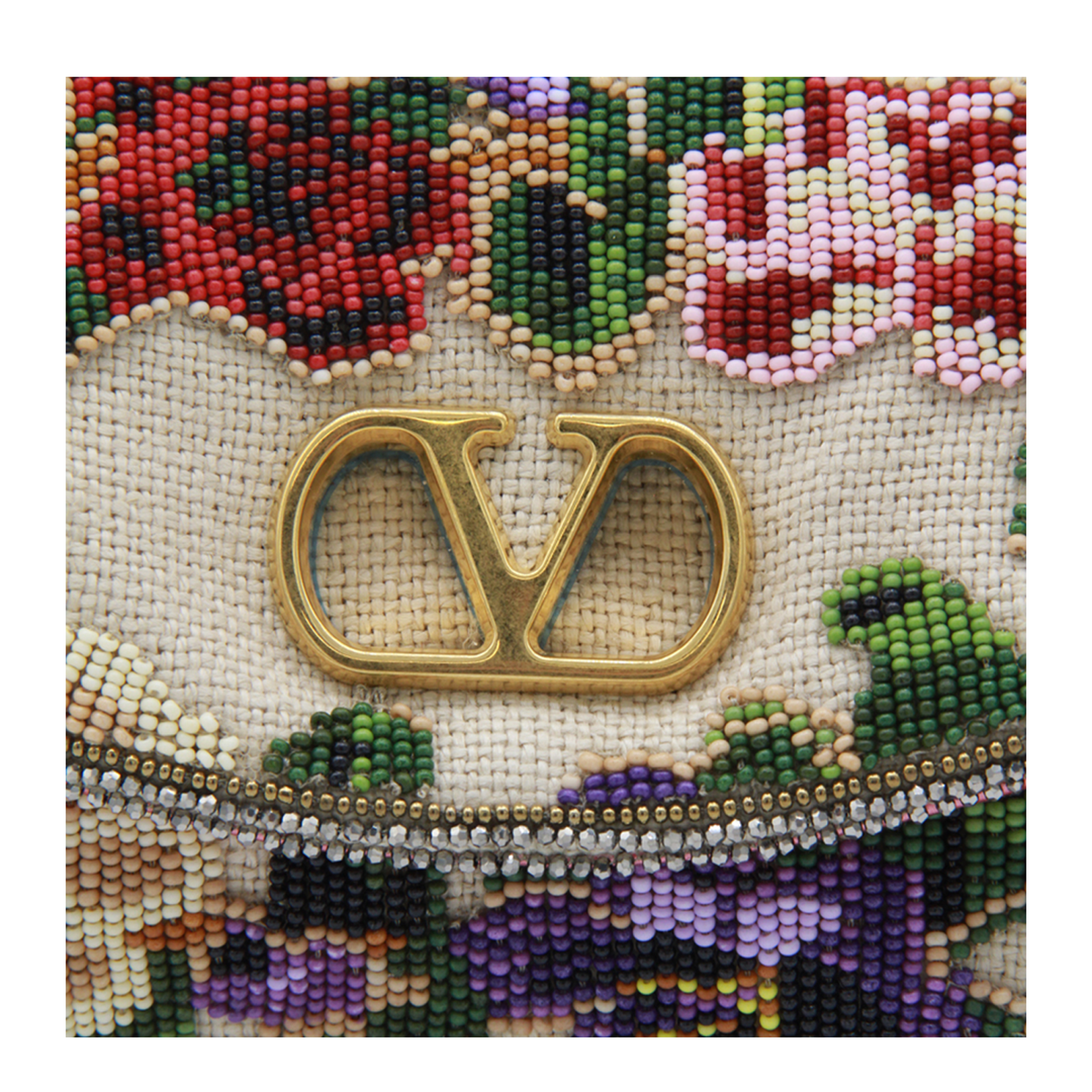 Soft Beads Embroidered Linen Shoulder Bag