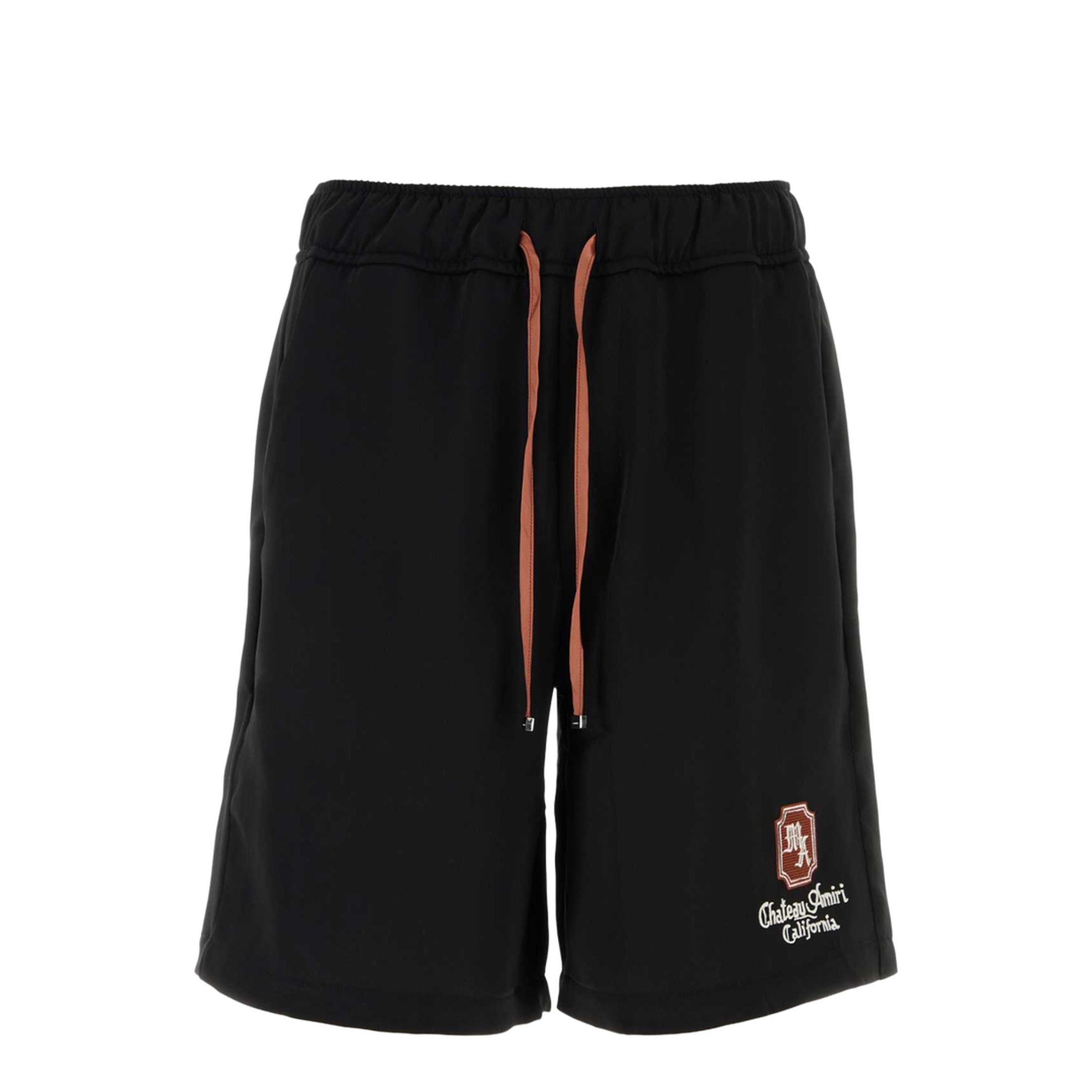 Black Polyester Bermuda Shorts