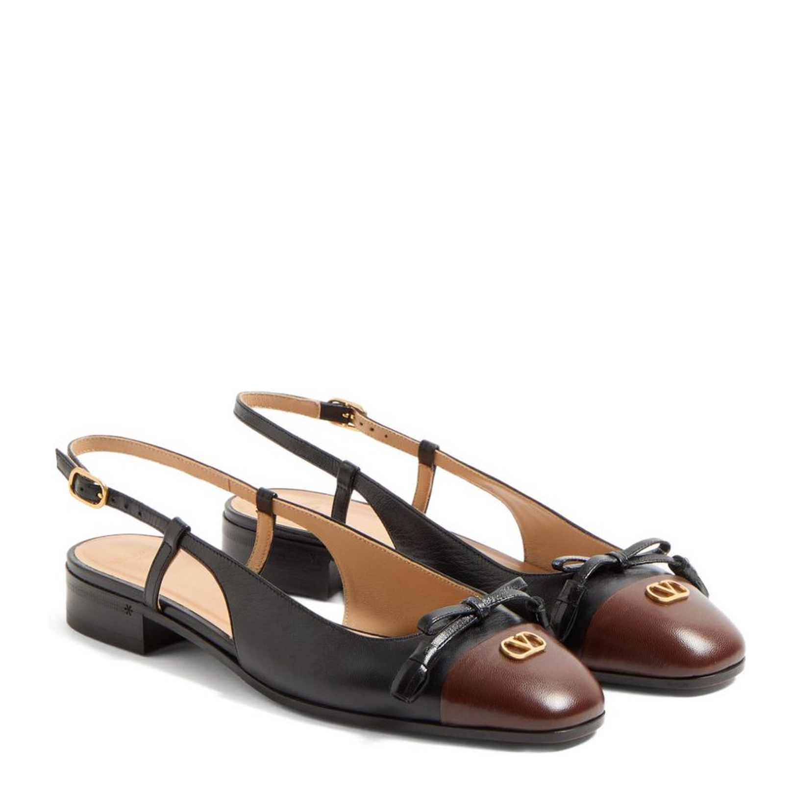 Buckle-Fastening Slingback Strap Bow Detailing VLogo Signature Almond Toe