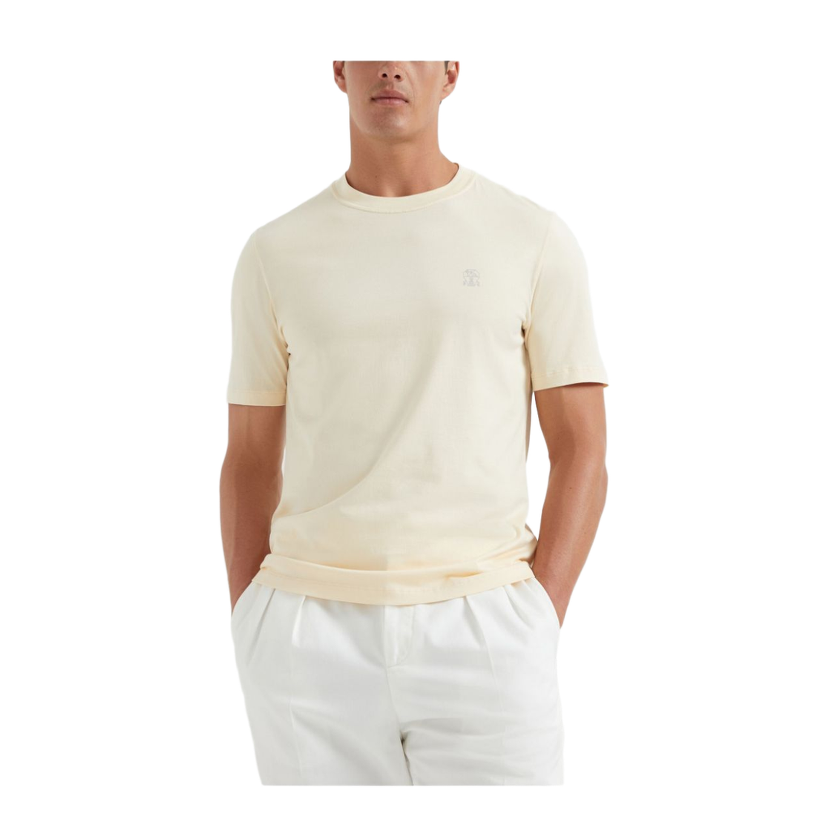 Crew Neck Cotton T-Shirt with Logo