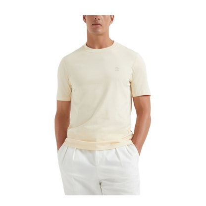 Crew Neck Cotton T-Shirt with Logo