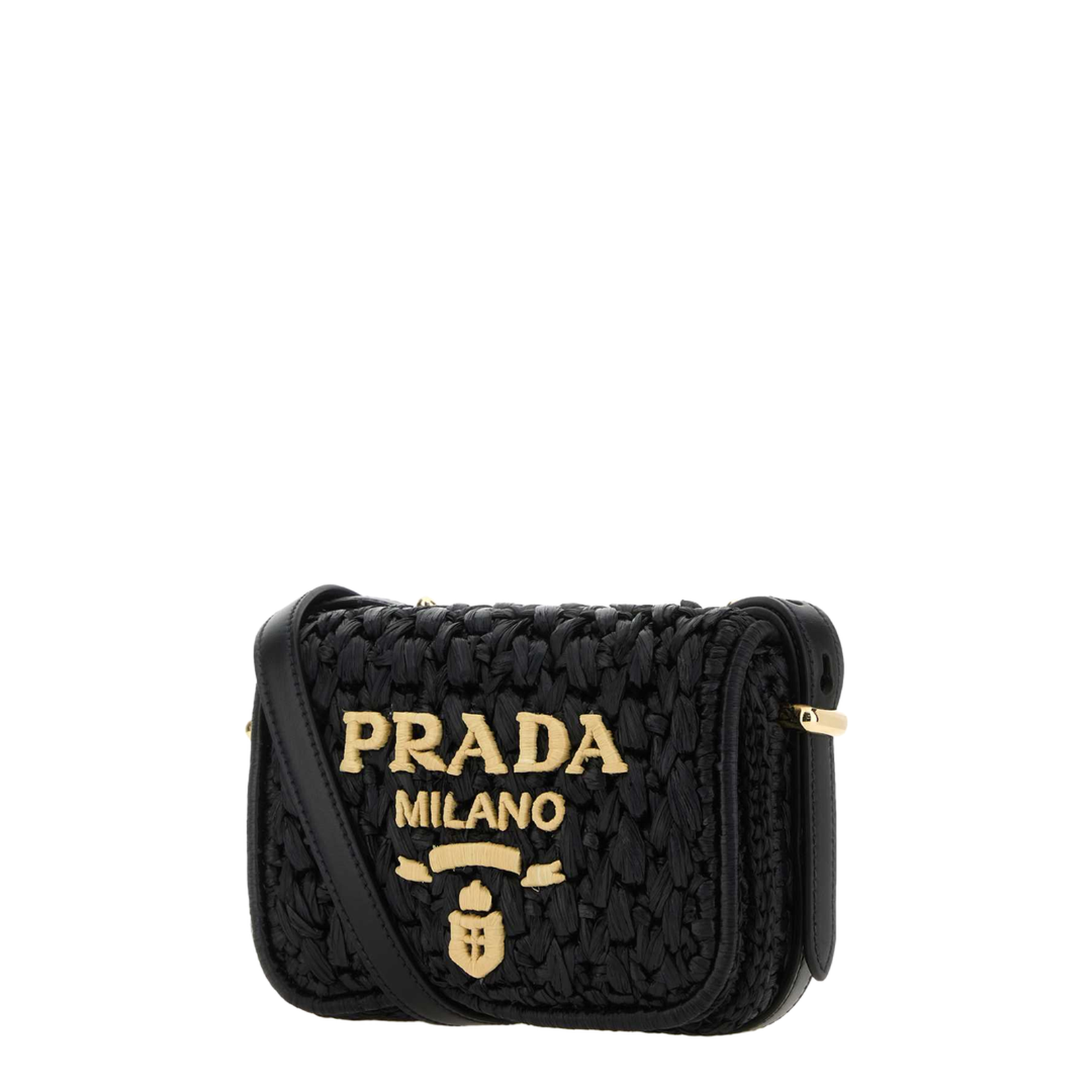 Black Raffia Crossbody Bag
