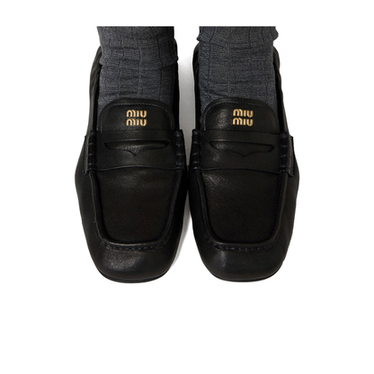 MAYFEYR - MIUMIU - Ruches Nappa Leather Loafers - 5D341EFD005EFX