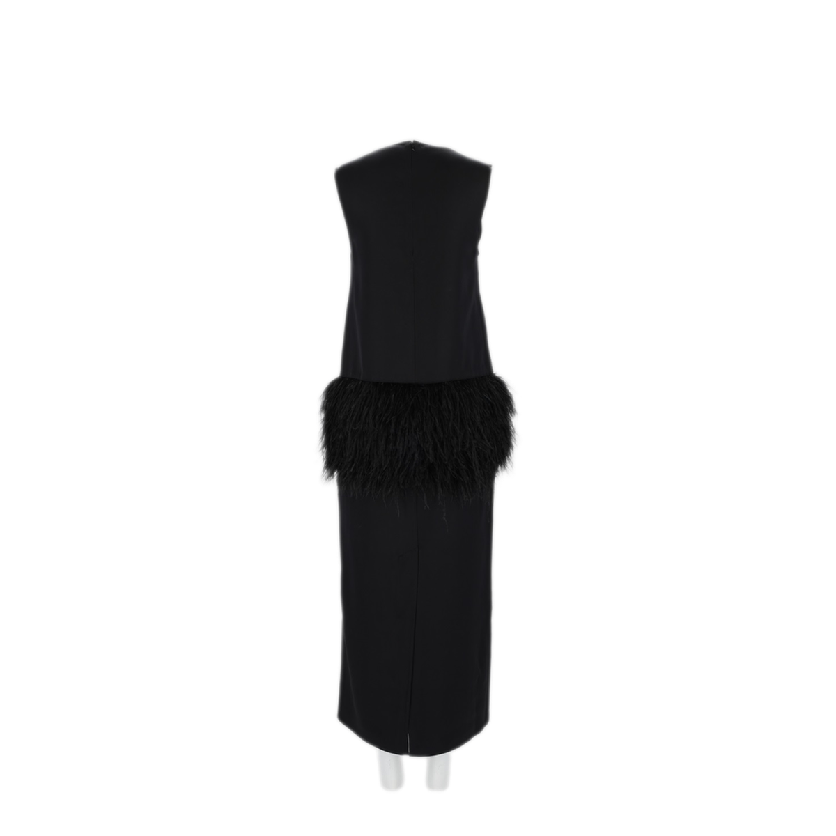 Black Dress With Ostrich Feathers