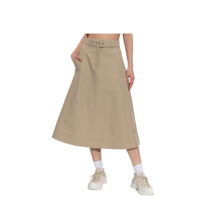 Skirt with Waistband Beige