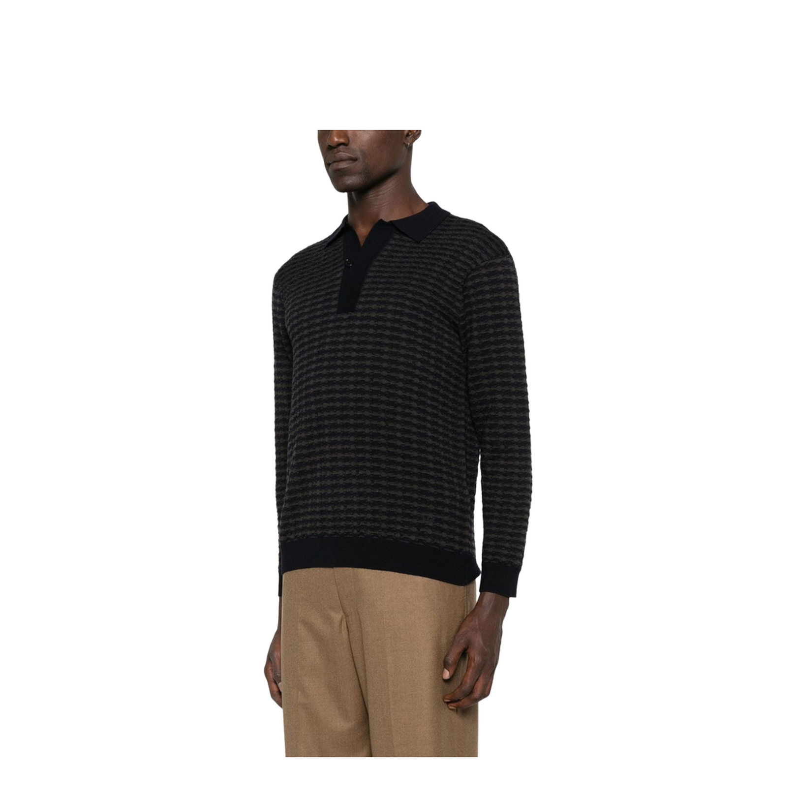 Icon Virgin-Wool Jumper with Polo-Shirt Collar