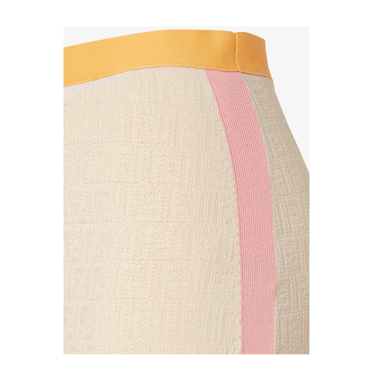 Light Beige Cotton And Silk Skirt