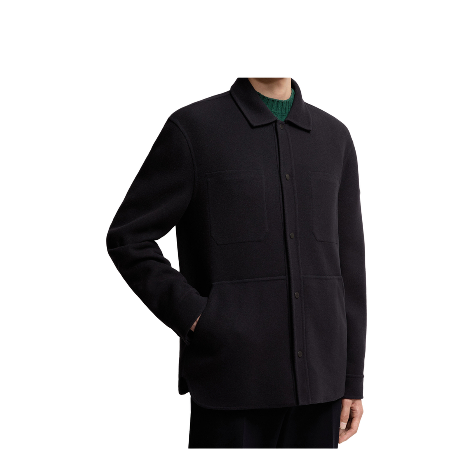 Navy Blue Tagnit Reversible Wool Shirt Jacket