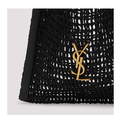 Oxalis Raffia Shoulder Bags - Black