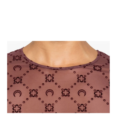 MAYFEYR - Marine Serre - Moonogram Mesh Flock Ls Mini Crewneck Dress - WDR267ACJER0005PU70