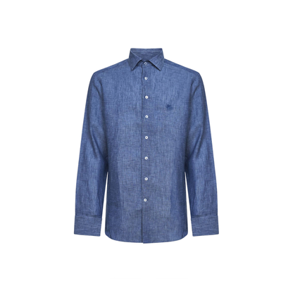 Pegaso Linen Shirt - Light Blue