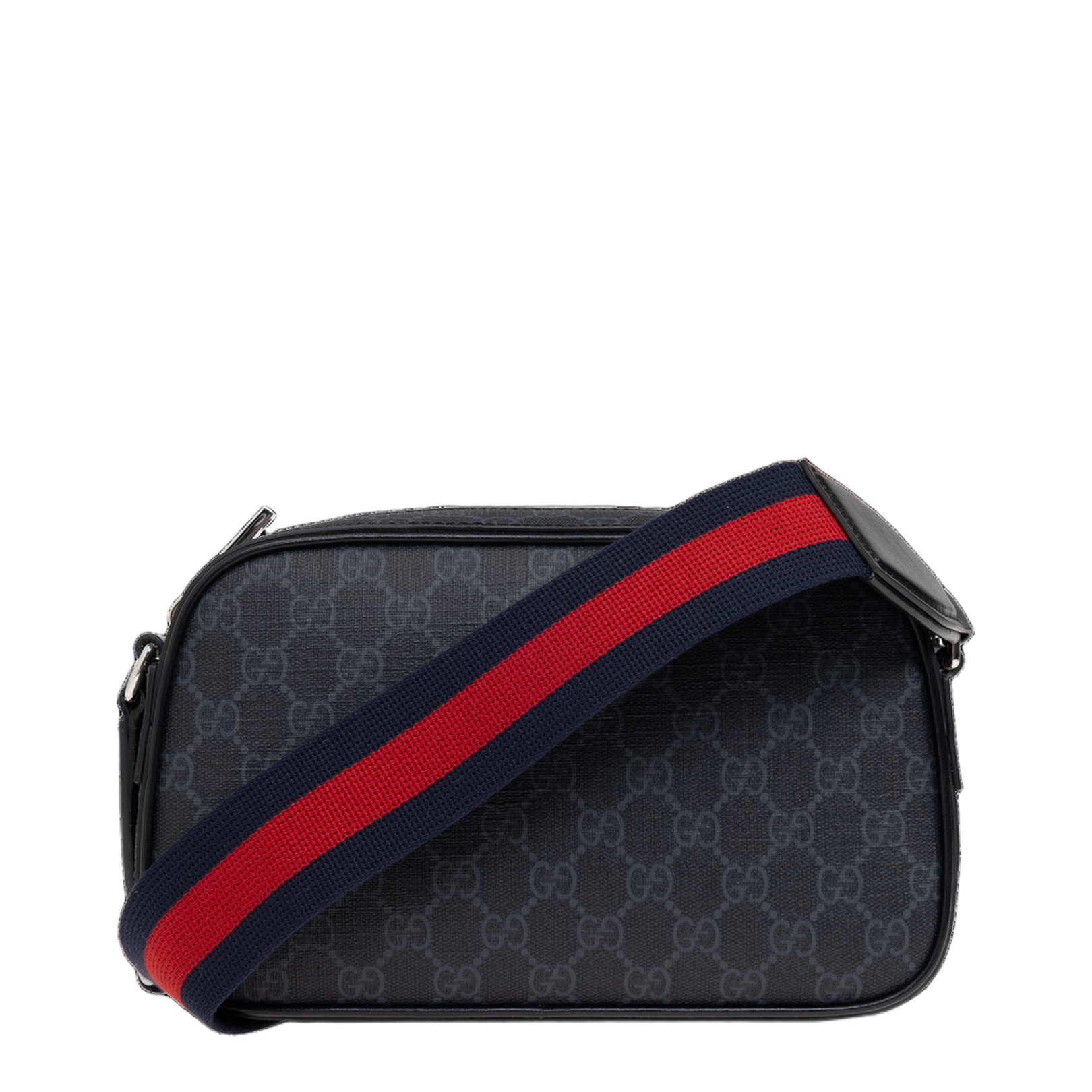 GG Emblem Small Nylon Crossbody Bag - Black