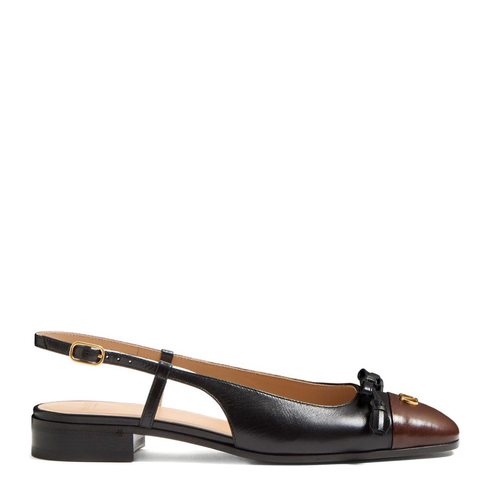 Buckle-Fastening Slingback Strap Bow Detailing VLogo Signature Almond Toe
