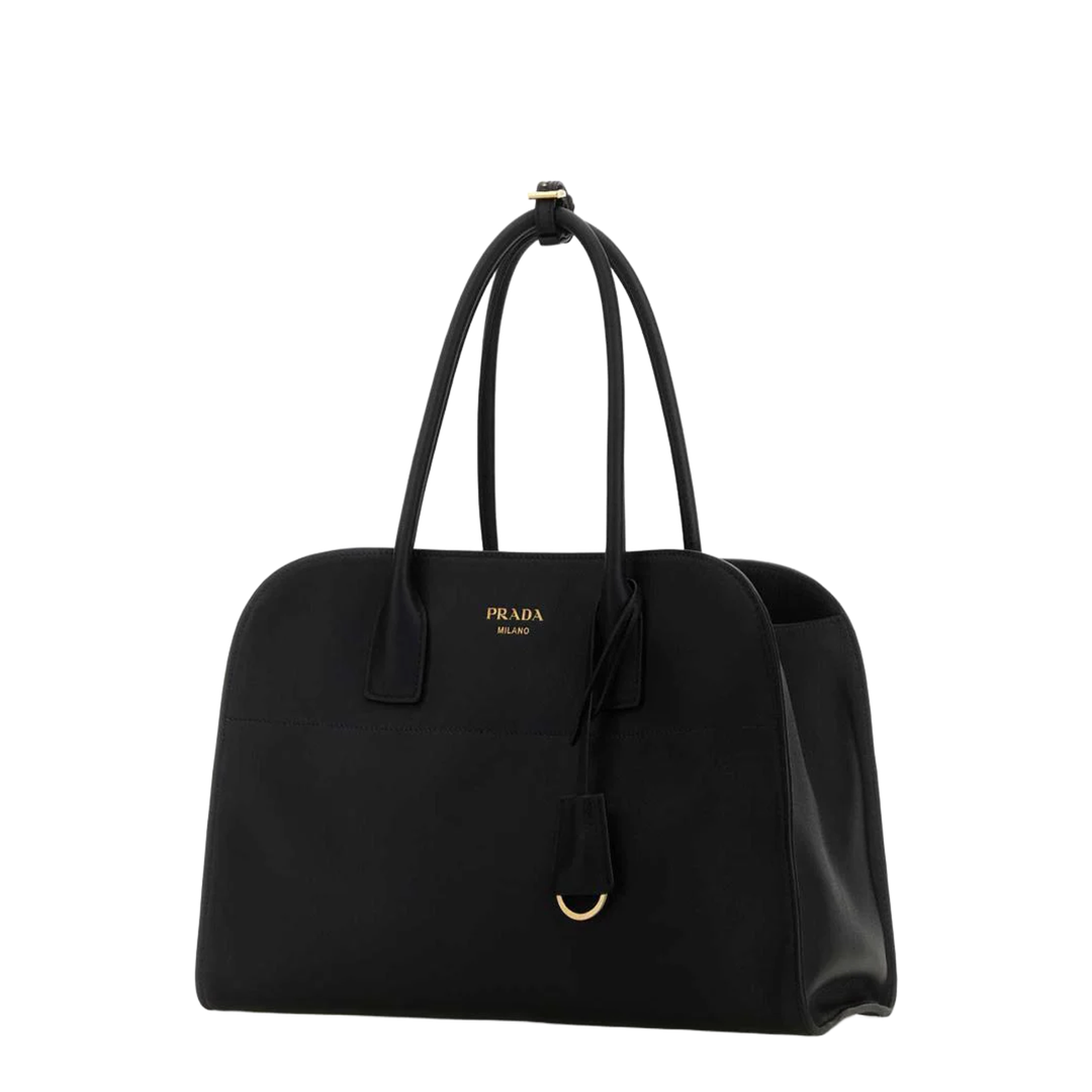Black Leather Medium Shopping Bag