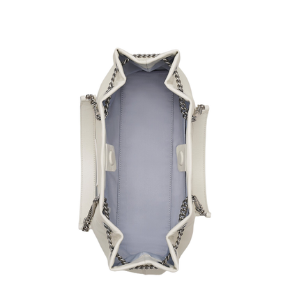 Chain Sack Shoulder Bag In White Leather