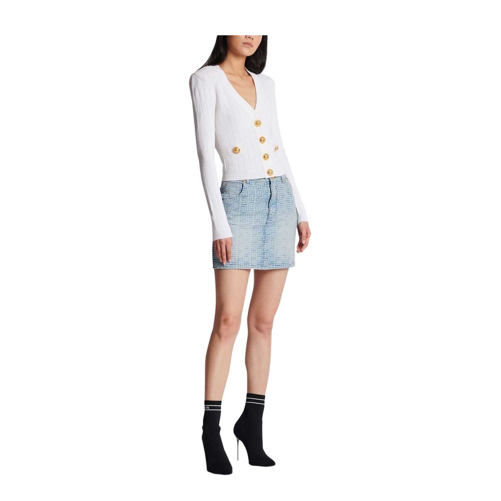 Cloud White Knitted Sweater