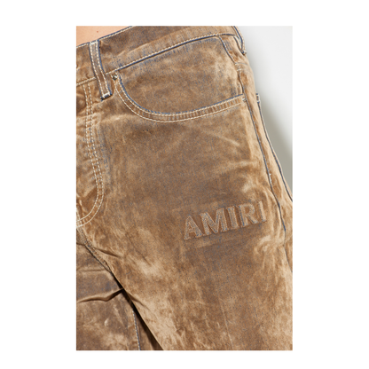 Jeans with a velvet finish