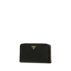 Saffiano Leather Long Wallet, Gold Hardware