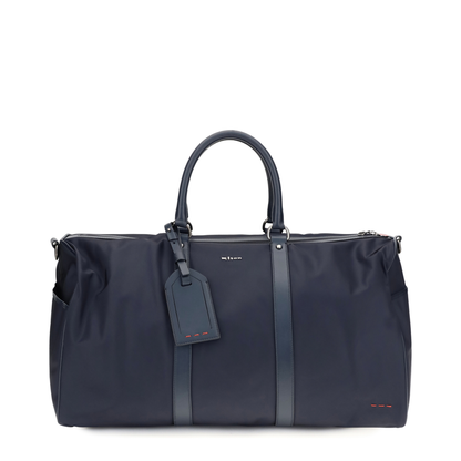 MAYFEYR - Kiton - Leather Trim Travel Duffle Bag - UBA0158N0127002BLUNAVY