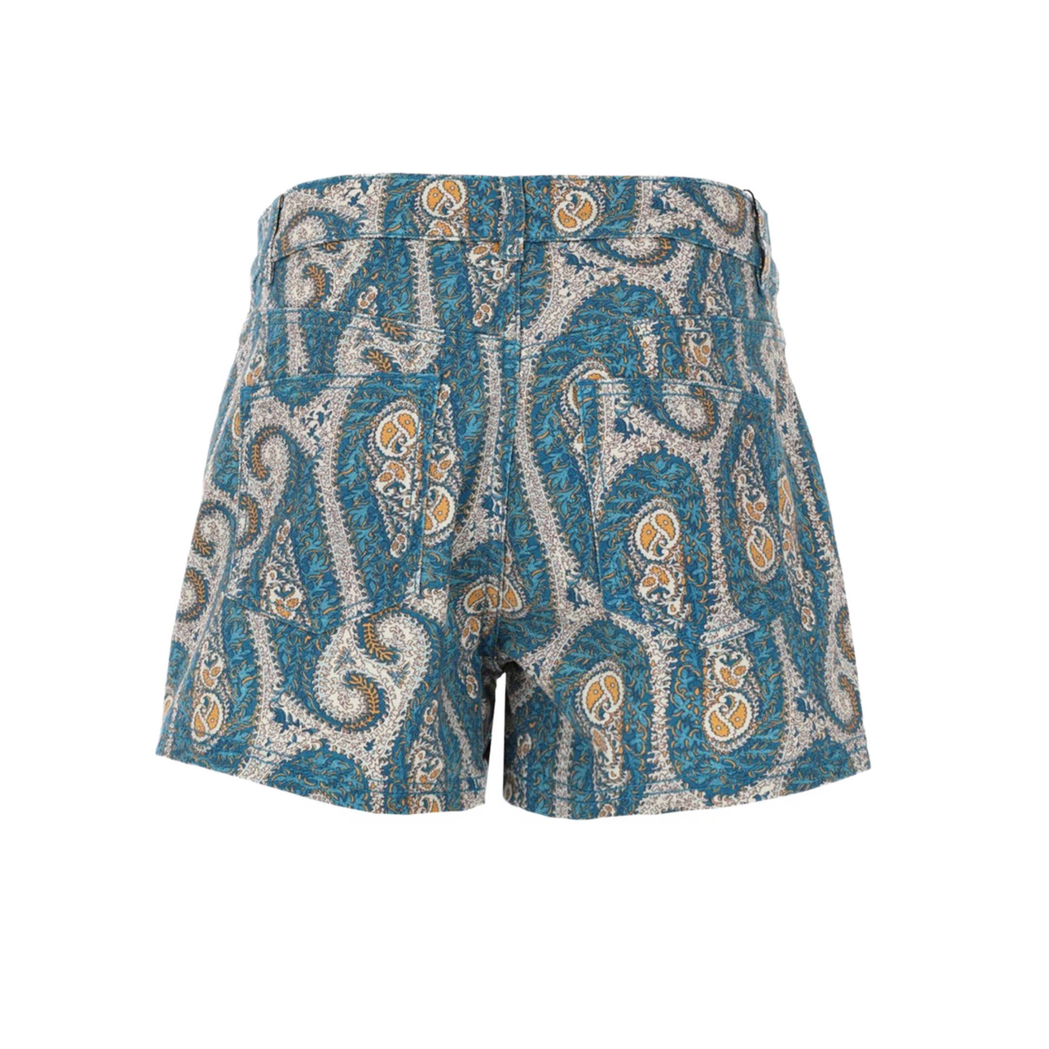 Printed Denim Shorts