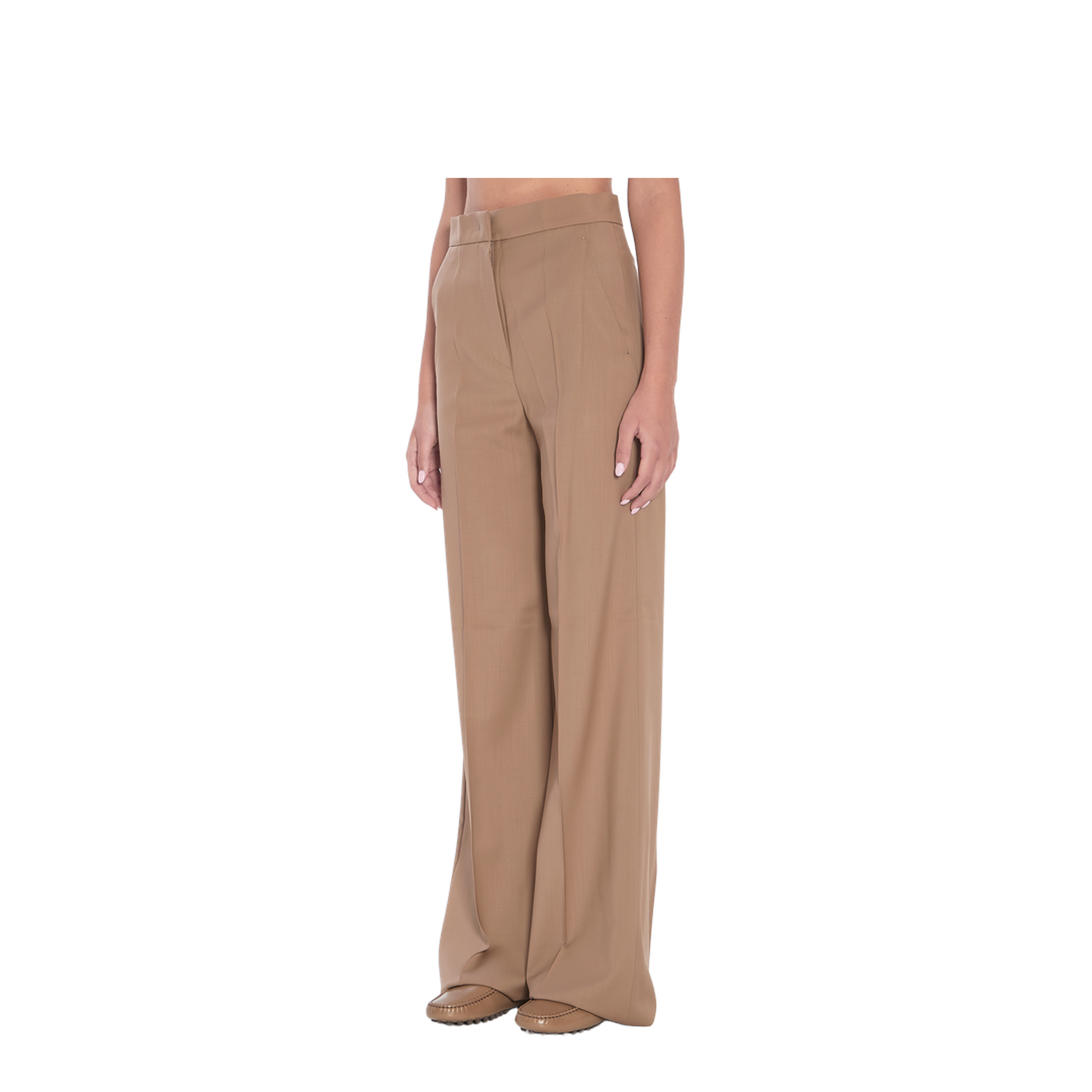 Straight-leg Trousers in Light Wool