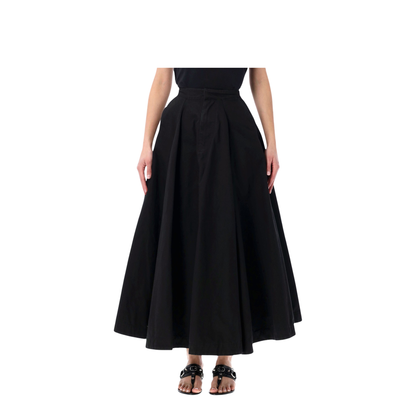 Godet Maxi Skirt in Black