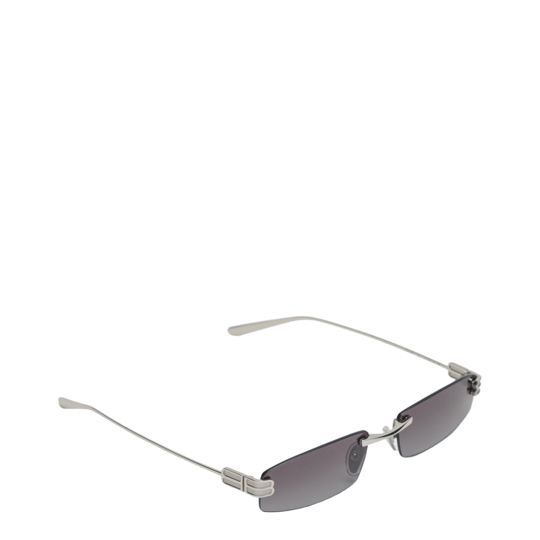 Gossip Rectangular Silver Gradient Grey Sunglasses