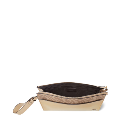 FF Squared Clutch Fabric Beige