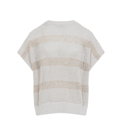Knit Striped Sweater Ivory