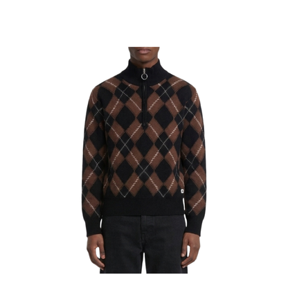 MAYFEYR - Ami Paris - Argyle Half Zip Sweater - HKS897KN0202A352