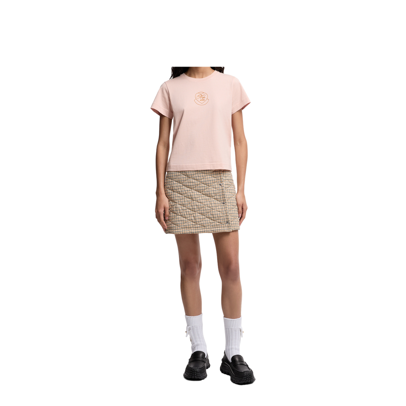 Light Pink Embroidered Heart Logo Cotton T-Shirt