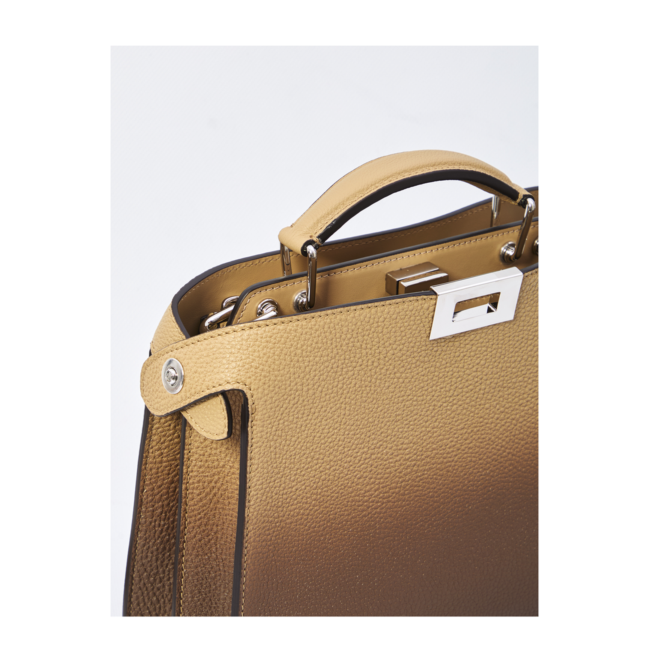 Peekaboo ISeeU Small Leather Shoulder Bags - Beige