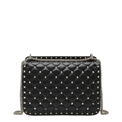 MAYFEYR - Valentino - Medium Rockstud Spike Bag In Black Nappa Leather - 9W2B0122NAP0NO
