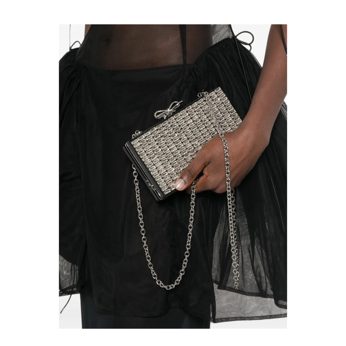 AQUA Crystal Clutch - Silver