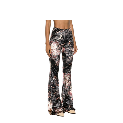 Floral Print Flared Trousers