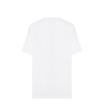 Cotton Jersey T-Shirt with Print in White