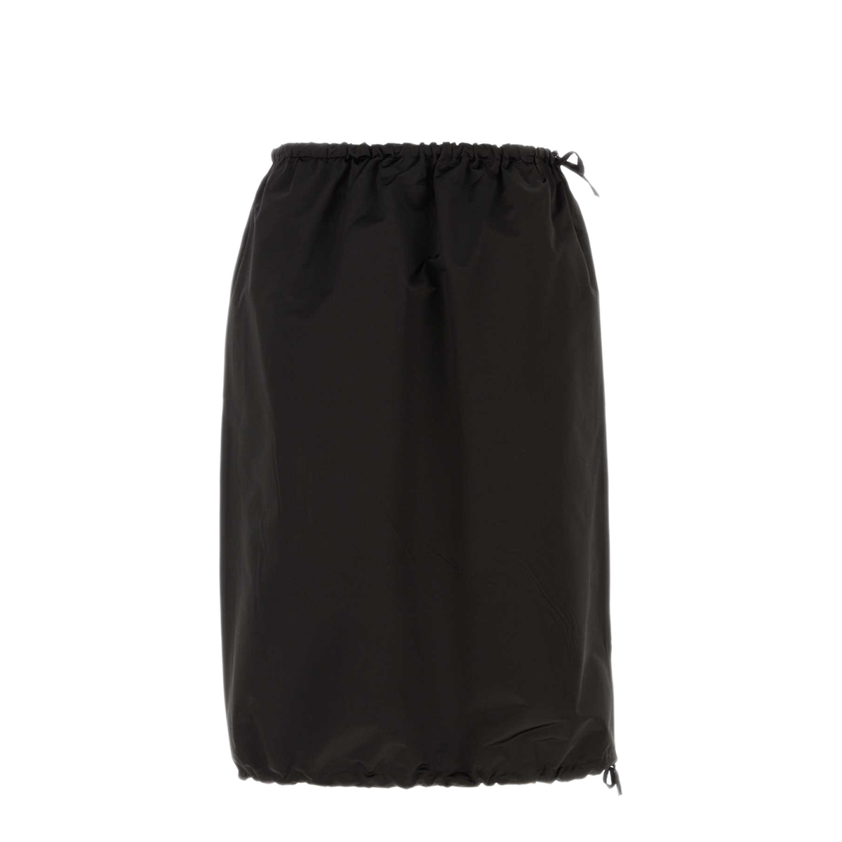 Satin Midi Skirt With Drawstring
