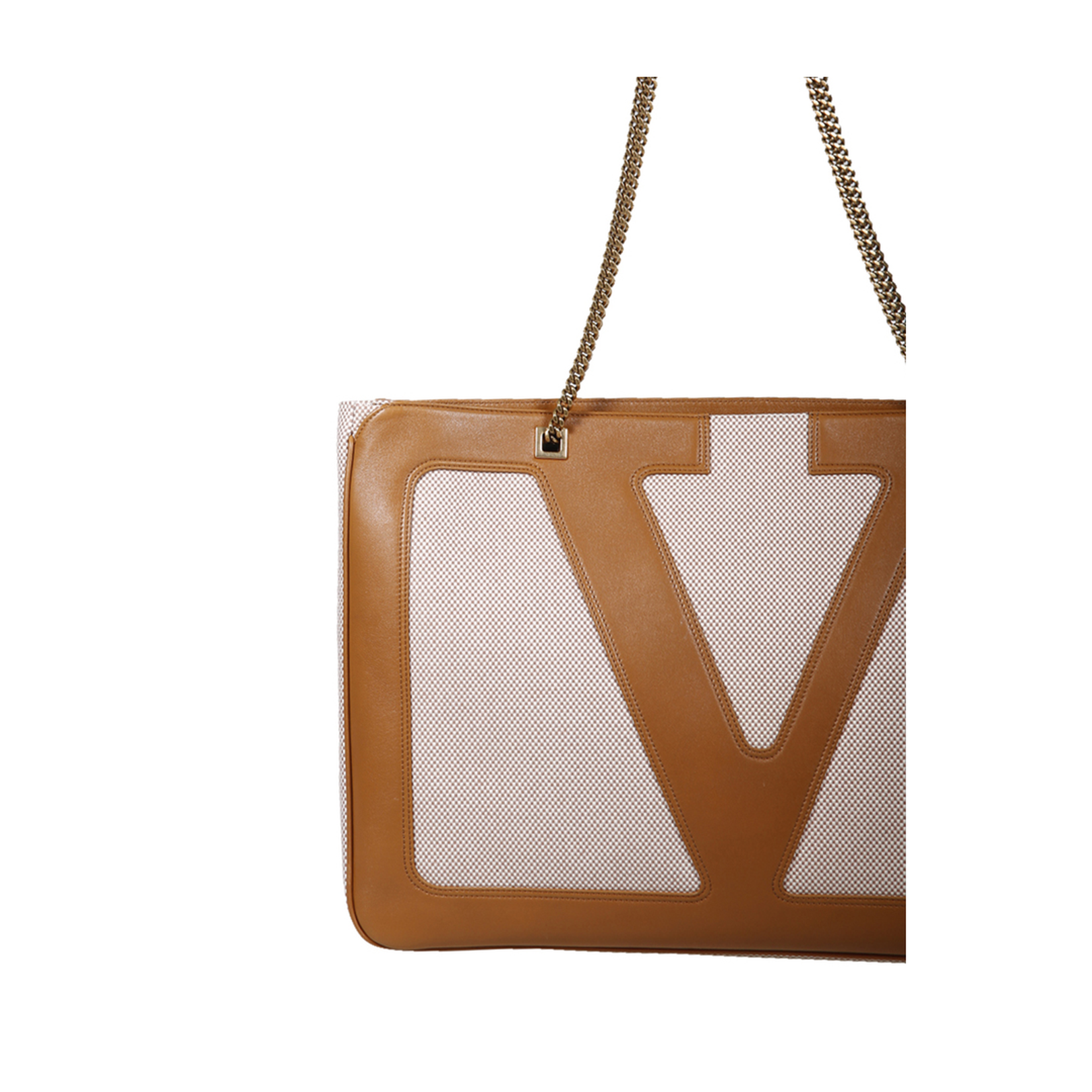 Large Viva Superstar Bag in Natural/Spice Canvas