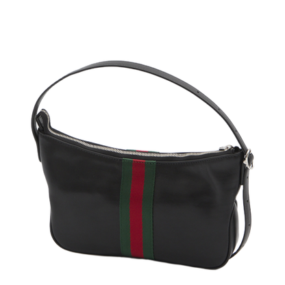 Lunetta Small Crossbody Bag in Black Leather