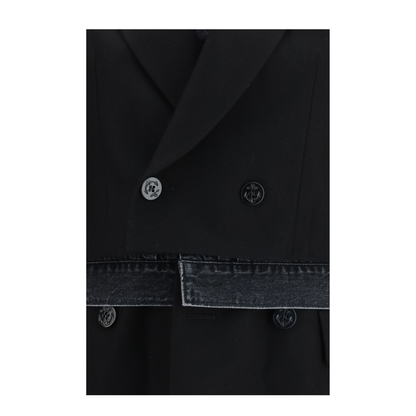 MAYFEYR - Sacai - Wool Flannel And Denim Jacket - 2608639001