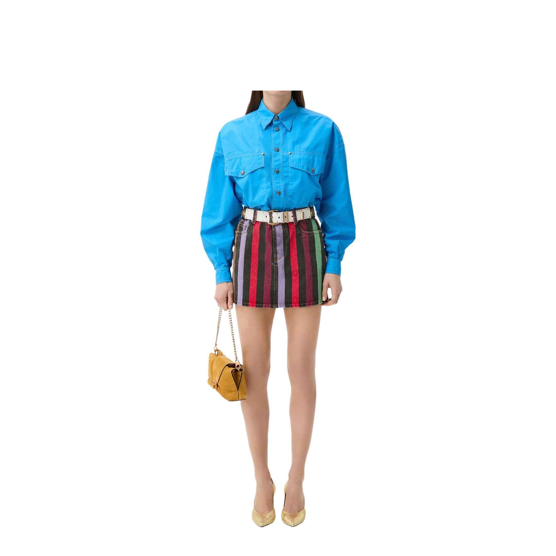 Striped Denim Skirt
