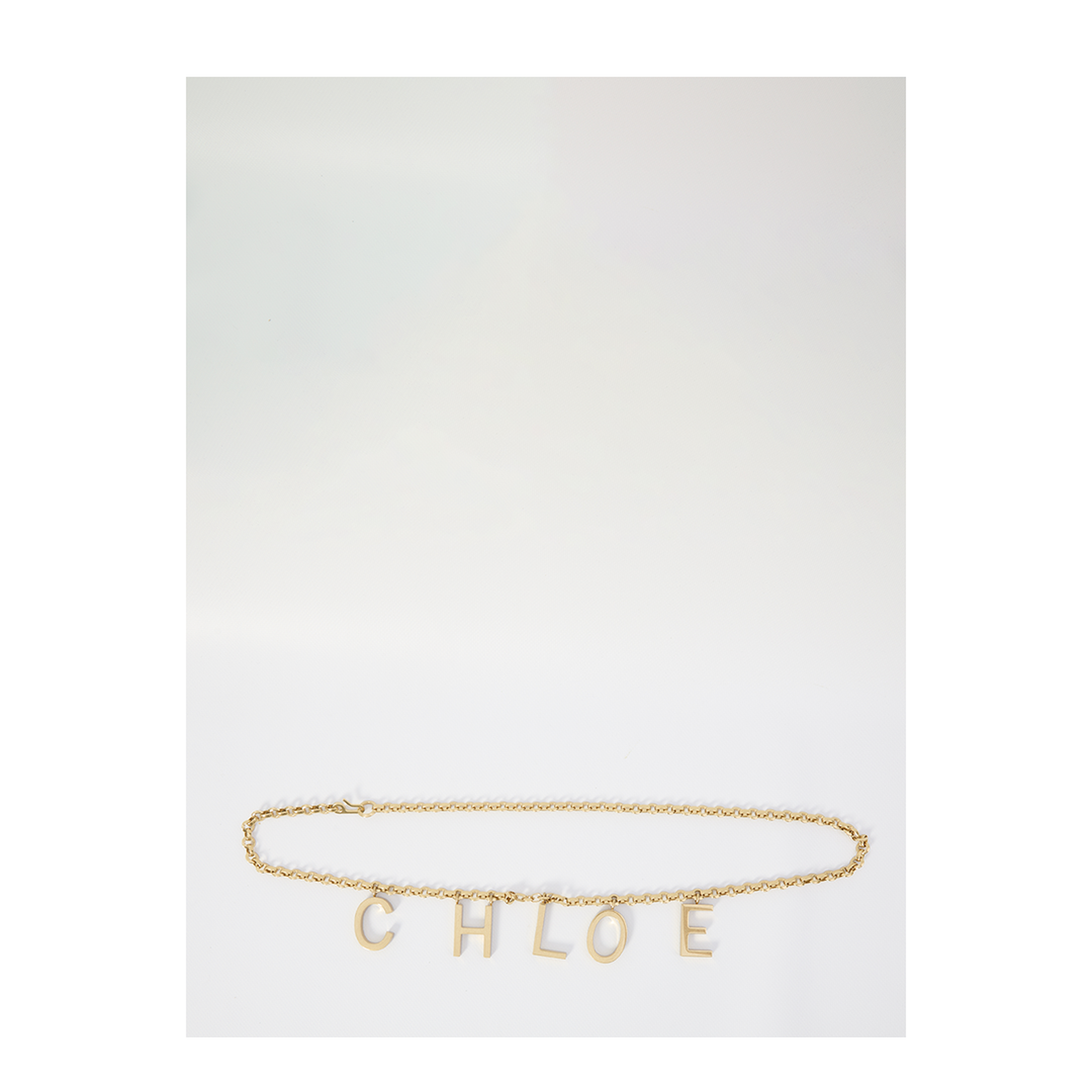 Gold-Tone Interlocking Chain Design Lettered Detailing Adjustable Length Clasp Fastening