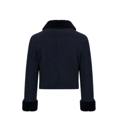 MAYFEYR - LA ROSE - Giubbino In Pelle Montone Blu - 1483BLUB