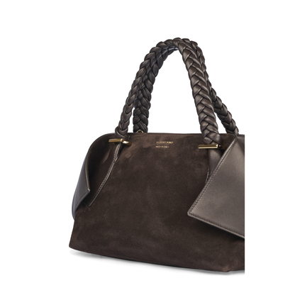 Scarf (Folded) Medium Suede Calfskin Tote Bag - Testa di Moro