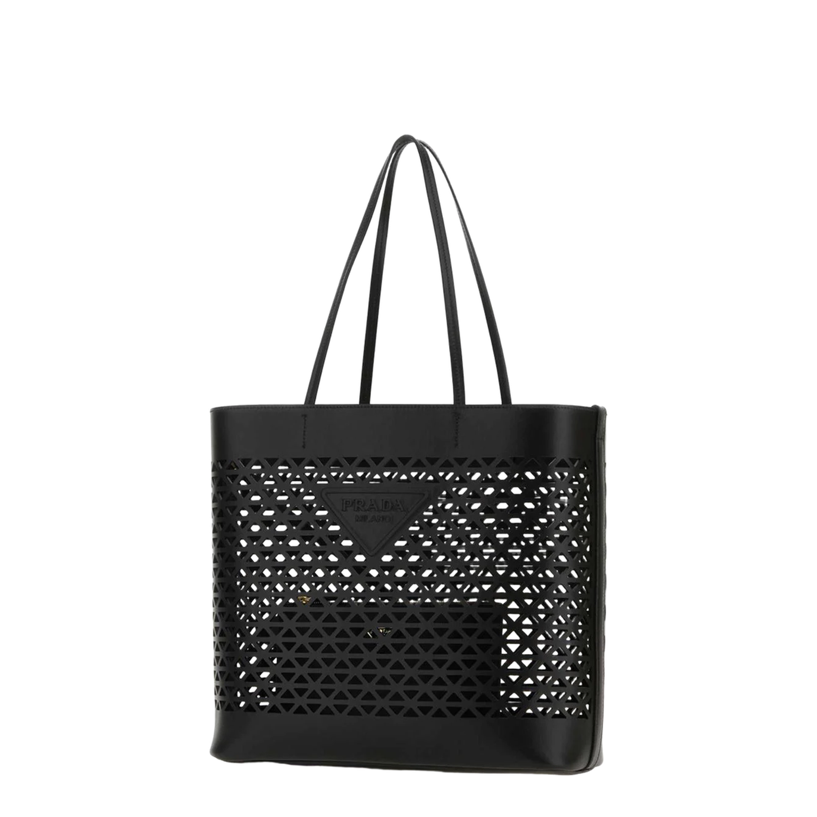 Elegant Black Leather Shopping Bag