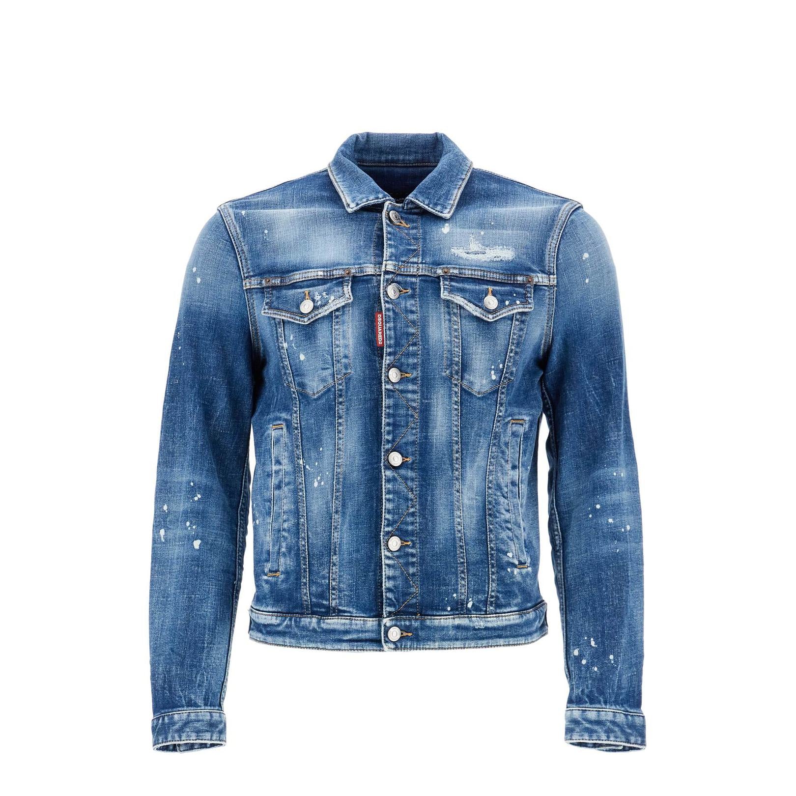 Dsquared2 navy blue vintage look cotton denim jacket